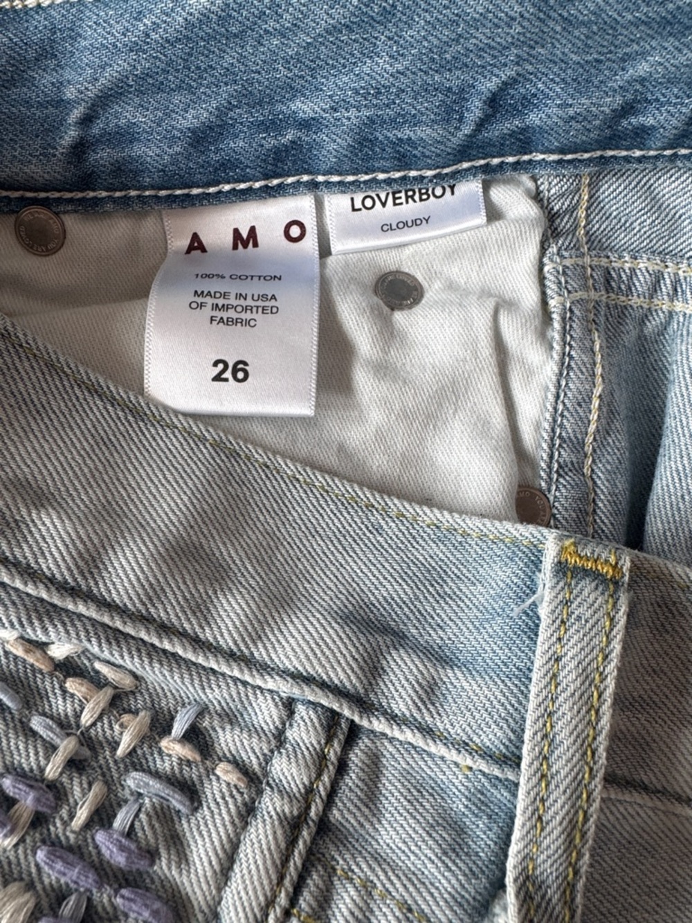 NWOT AMO Loverboy Cropped Embellished Jeans. Size 26 - Picture 12 of 12